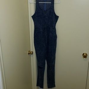 One piece denim jumpsuit